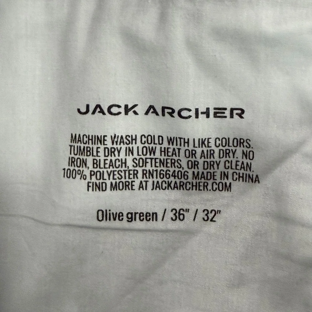 Jack Archer Jetsetter Tech Pants Mens 36/32 (Fits 38/32) Olive Green Performance